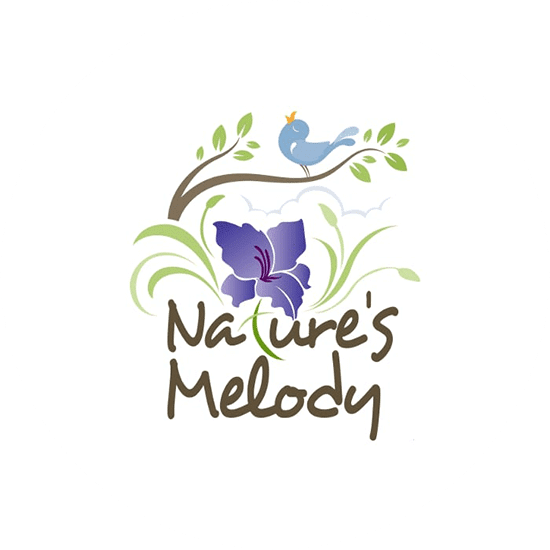 Natures Melody's logo with an exotic orchid