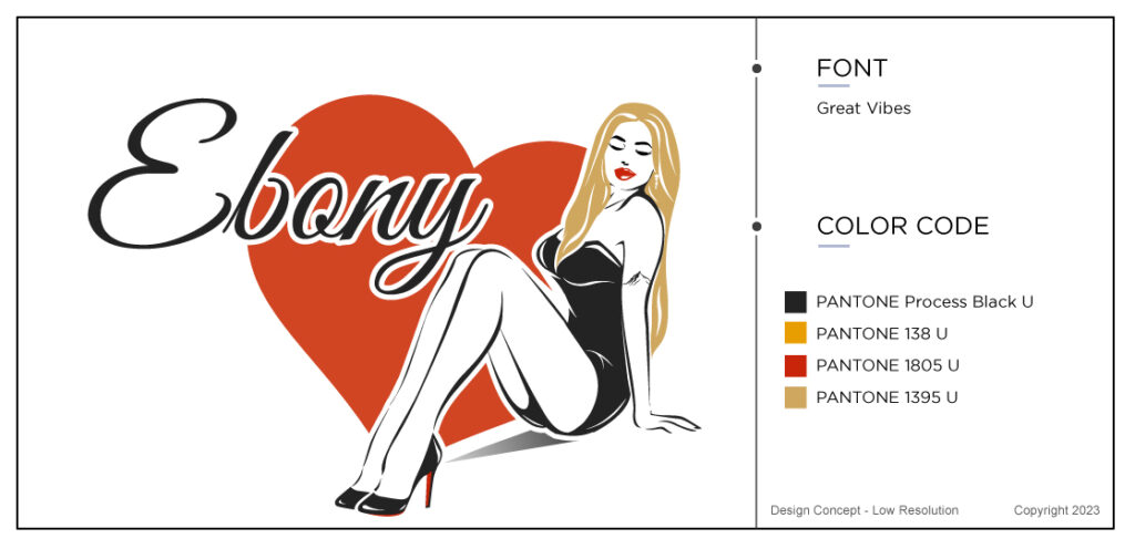 Design with a red heart. Social media influencers should all have a memorable logo