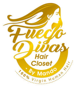 A gold logo design of a silhouette of a woman's face with flowing hair. A perfect hairdresser logo design that could have been made in the 60s