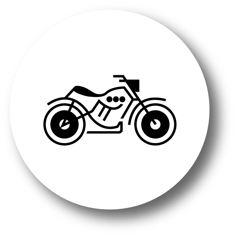 Icon in the shape of a motorbike