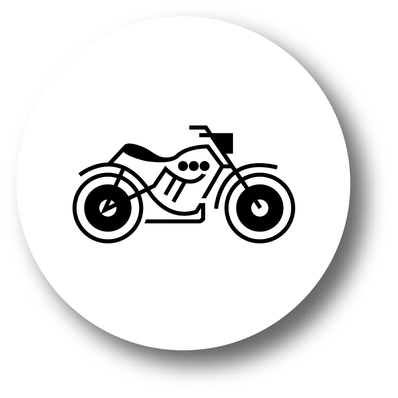 Icon in the shape of a motorbike