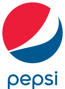 Pepsi blue, red and white famous logo