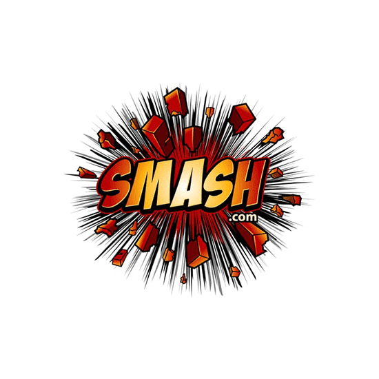 3D effect on a logo design called Smash. An explosive stone breaking explosion