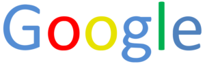Google wordmark example. Google written in different colors to illustrate wordmark vs logo