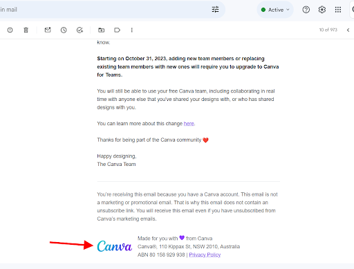 Logo size for emails and signatures. This is how Canva uses the correct guidelines.