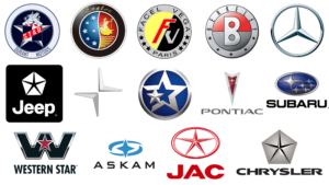 Car badges with stars and star shapes
