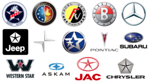 Car badges with stars and star shapes
