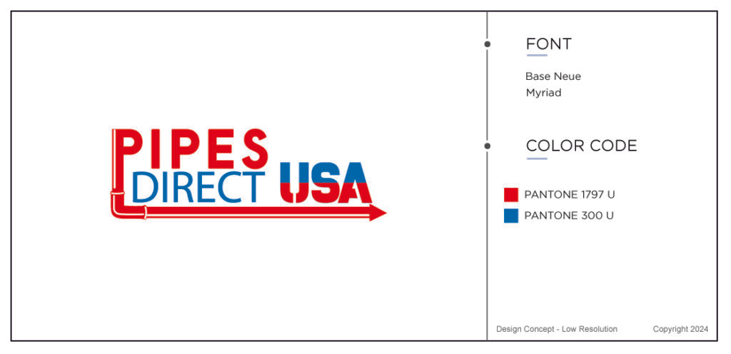 Red, white and blue logo for a case study for a tradesman logo