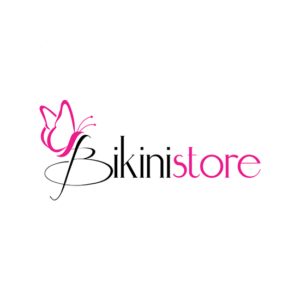 Bikini store butterfly logo design in a soft pink style