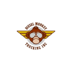 Diesel Monkey trucking logo design based on an idea of having an animal.