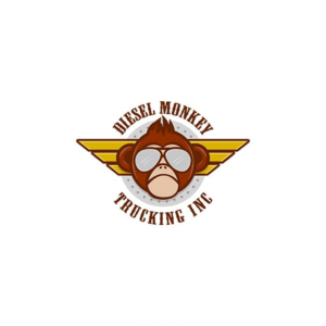 Diesel Monkey trucking logo design based on an idea of having an animal.