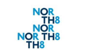 north 8 in blue colors