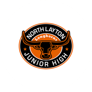 North Layton Longhorns Junior high best education logo design in the shape go a bull. Orange and firey