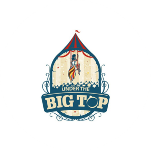Under the big top retro logo for an interior design company. Balloon shaped logo.