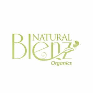 Eco logo for Blenz Natural Organic. All in soft green and a hand drawn font.