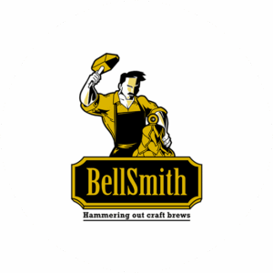 Graphic logo design trends may vary but this character logo in the shape of a man hammering is a classic.