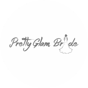 Logo design for wedding planners Pretty Glam Brides with a decorative font and a bride as the letter i