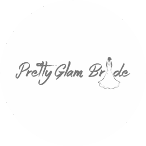 Logo design for wedding planners Pretty Glam Brides with a decorative font and a bride as the letter i