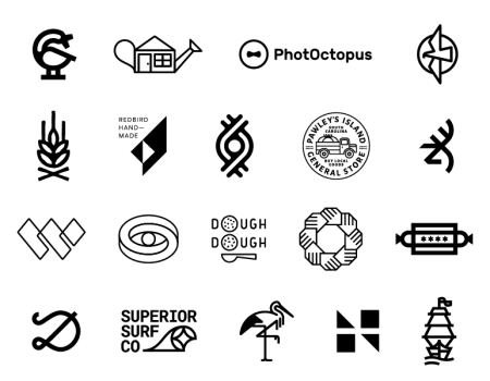 Impressive black logos in different shapes