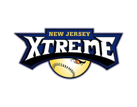 Xtreme New Jersey team logo design with a strong color design in dark blue and yellow