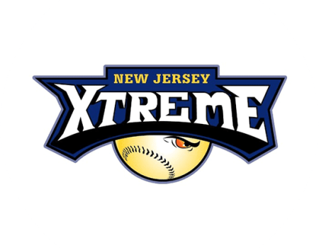 Xtreme New Jersey team logo design with a strong color design in dark blue and yellow