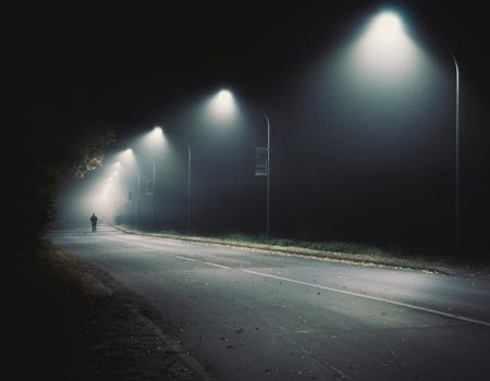 Wide Road With Street Lights Wide Road With Street Lights. Image for Logo design for crime media