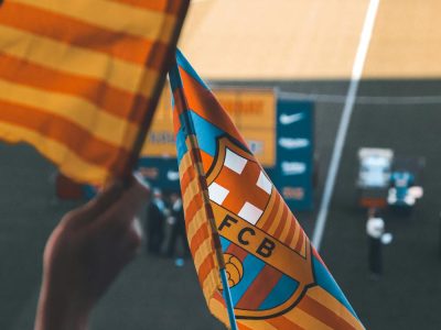 Close up Photo of Football Team Flags