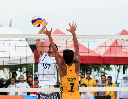 Image to symbolize best volley ball logo design with two Men Playing Volleyball Near Red Canopy