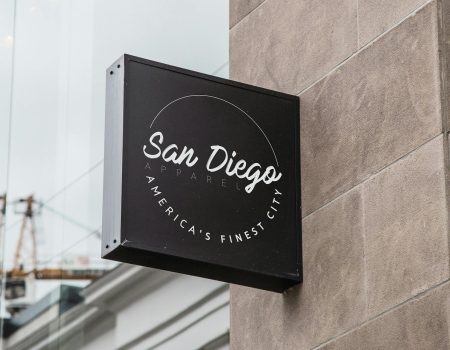 San Diego Apparel America's Finest City. A logo with slogan