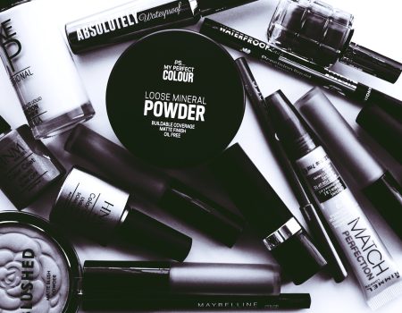 Monochrome Photo of Cosmetics with a powerful brand mark