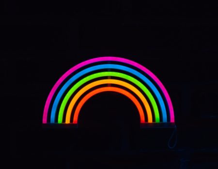 A Rainbow Colors on a Dark Background Neon color palette