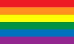 Rainbow flag in all different bright colors