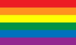 Rainbow flag in all different bright colors